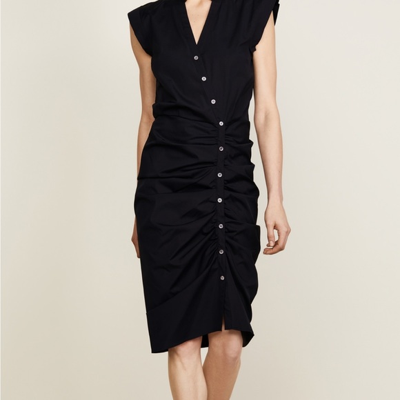 Veronica Beard long ruched black dress - Picture 5 of 6